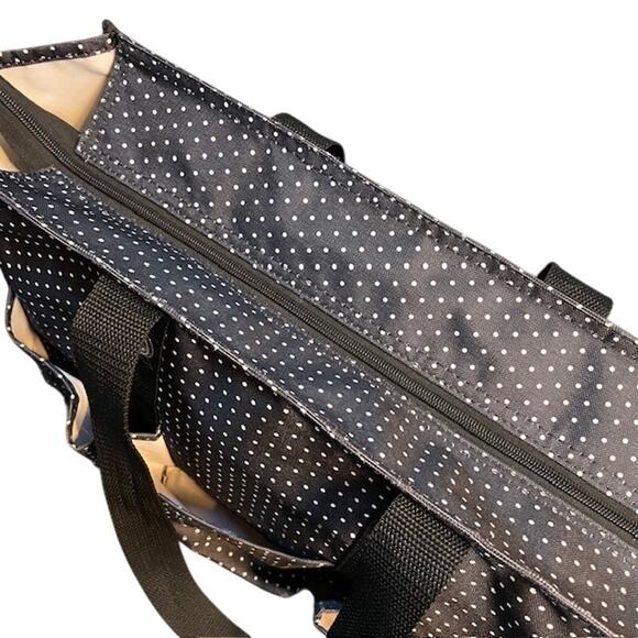 Thirty One Zip Top Organizing Utility Tote Small 15" Ditty Dot Polka Dot 31 ZOUT - Picture 5 of 16